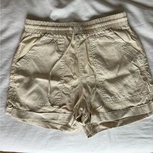 Khaki linen/rayon shorts, size Small